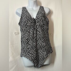 Blue ice Black and White Geometric Women's swimsuit #A2